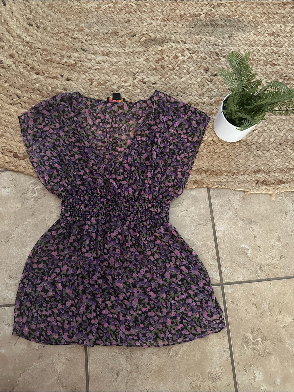 VINTAGE FLORAL SHEER TOP